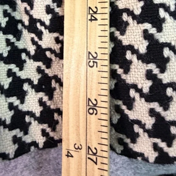 Talbots Houndstooth Double Breasted Belted Peplum Coat Jacket Women's Size L 50s - Picture 8 of 9